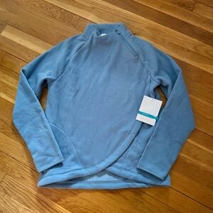 Athleta | Athleta Girl XL/14 Blue Cozy Karma Wrap Asymmetrical w/Zip Pockets